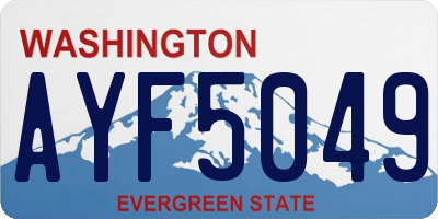 WA license plate AYF5049
