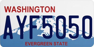 WA license plate AYF5050