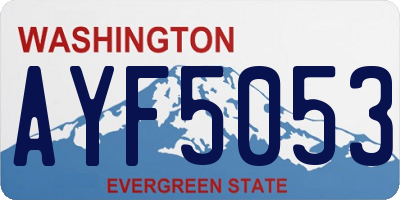 WA license plate AYF5053