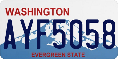WA license plate AYF5058