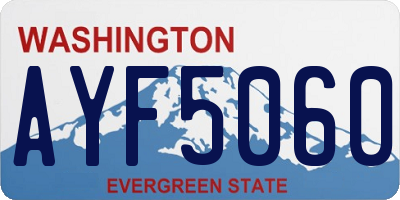 WA license plate AYF5060
