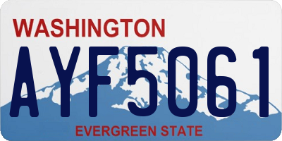 WA license plate AYF5061