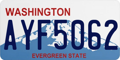 WA license plate AYF5062