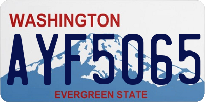 WA license plate AYF5065