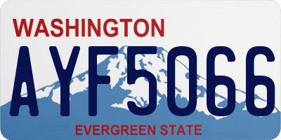 WA license plate AYF5066