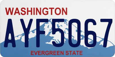 WA license plate AYF5067