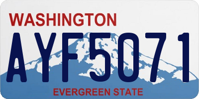 WA license plate AYF5071