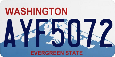 WA license plate AYF5072