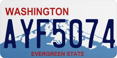 WA license plate AYF5074