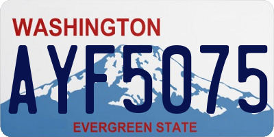 WA license plate AYF5075
