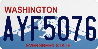 WA license plate AYF5076