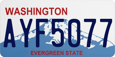 WA license plate AYF5077