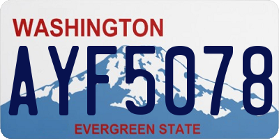 WA license plate AYF5078