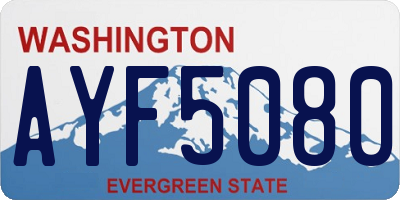 WA license plate AYF5080