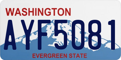 WA license plate AYF5081