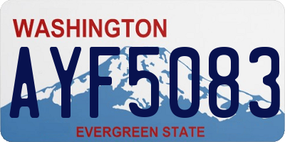 WA license plate AYF5083