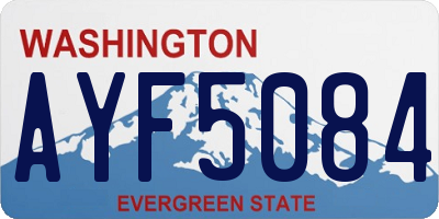 WA license plate AYF5084