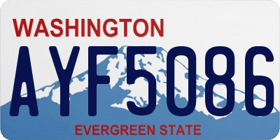 WA license plate AYF5086