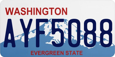 WA license plate AYF5088