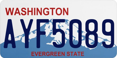 WA license plate AYF5089