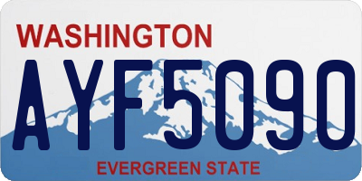 WA license plate AYF5090