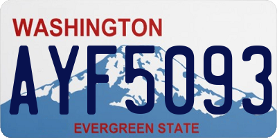 WA license plate AYF5093