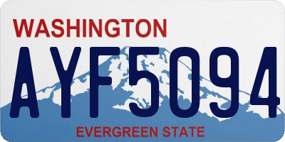 WA license plate AYF5094