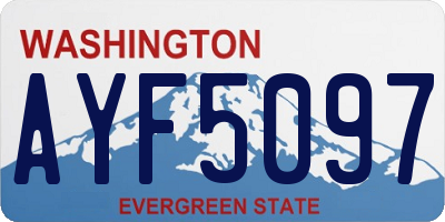 WA license plate AYF5097