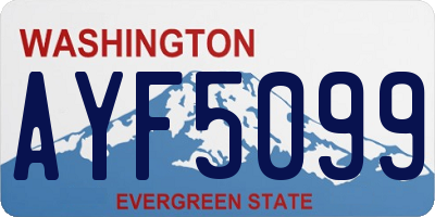 WA license plate AYF5099