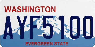 WA license plate AYF5100