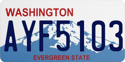 WA license plate AYF5103