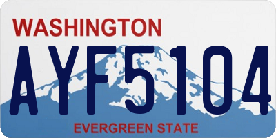 WA license plate AYF5104