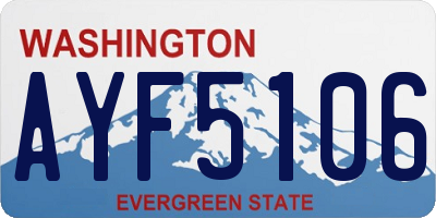WA license plate AYF5106