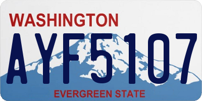 WA license plate AYF5107