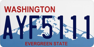 WA license plate AYF5111