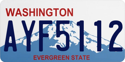 WA license plate AYF5112