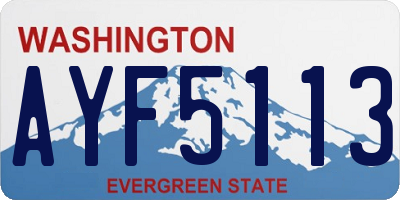 WA license plate AYF5113