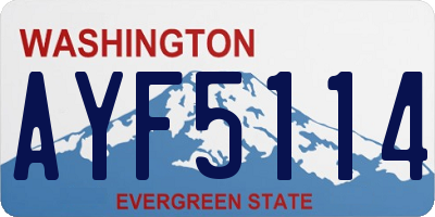 WA license plate AYF5114