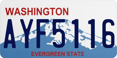 WA license plate AYF5116