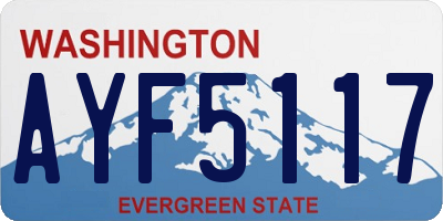 WA license plate AYF5117