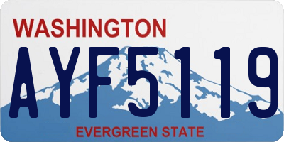 WA license plate AYF5119