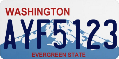 WA license plate AYF5123
