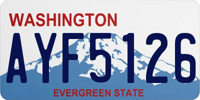 WA license plate AYF5126