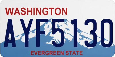 WA license plate AYF5130