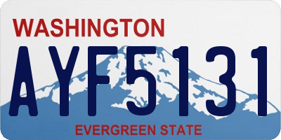 WA license plate AYF5131