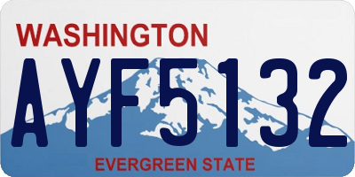 WA license plate AYF5132