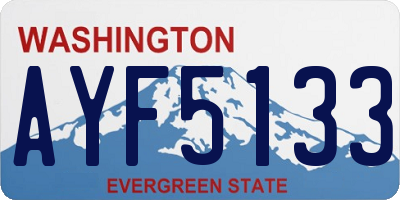 WA license plate AYF5133