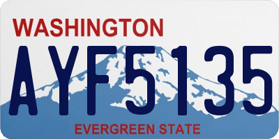 WA license plate AYF5135