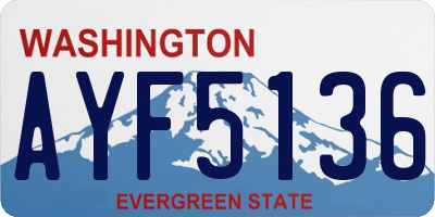 WA license plate AYF5136