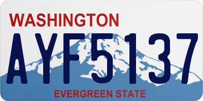 WA license plate AYF5137